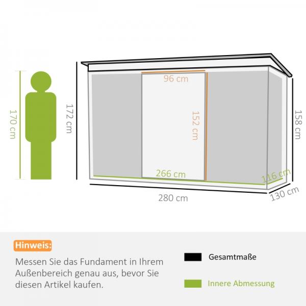Gerätehaus Gartenhaus Geräteschuppen Dunkelgrün - Palo24