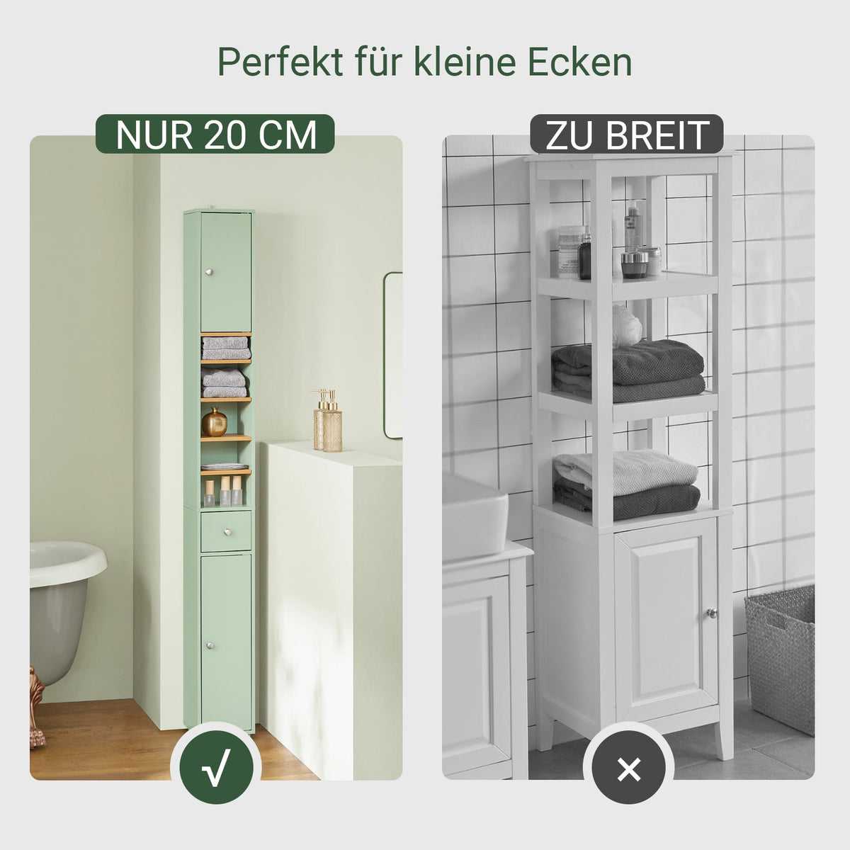 Badezimmer Hochschrank Hellgrün