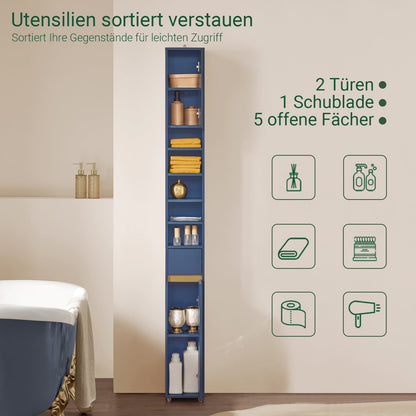 Badezimmer Hochschrank Blau