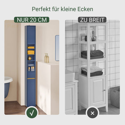 Badezimmer Hochschrank Blau