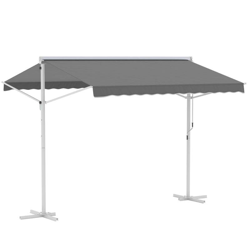 Standmarkise Gartenmarkise mit Faltarm Grau 3m x 3m - Palo24