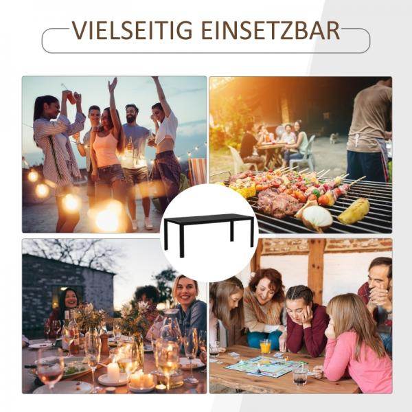 Gartentisch Aluminium Terrasse Holz-Kunststoff Polyholz schwarz - Palo24