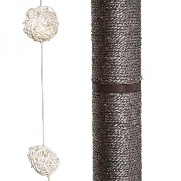 Katzenkratzbaum Katzenbaum Sisal Polster Liegefläche mit Ball Grau - Palo24