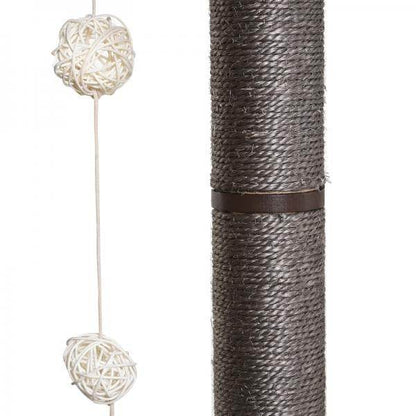 Katzenkratzbaum Katzenbaum Sisal Polster Liegefläche mit Ball Grau - Palo24