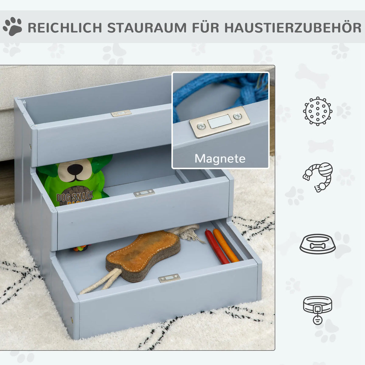 Hundetreppe Haustiertreppe Einstiegshilfe Grau4