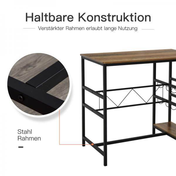 Bartisch-Set, Stehtisch mit 2 Barhockern, 3-teiliges Tischset Natur+Schwarz - Palo24
