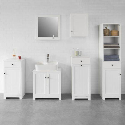 Bad Hochschrank | Badschrank | Badregal Weiss - Palo24