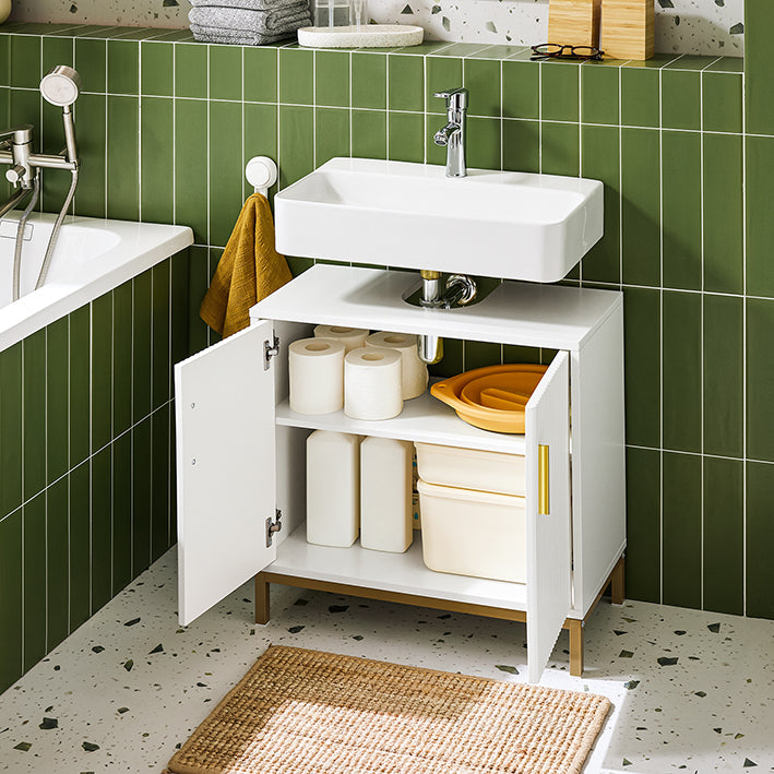 Weisses Badezimmer Waschbeckenunterschrank