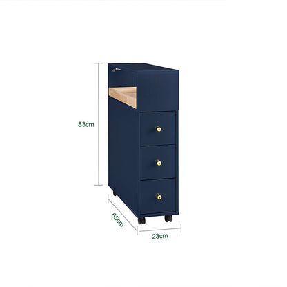 Schubladenregal mit Rollen Blau