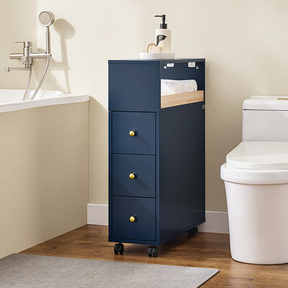 Schubladenregal mit Rollen Blau