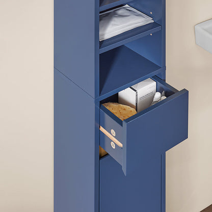 Badezimmer Hochschrank Blau