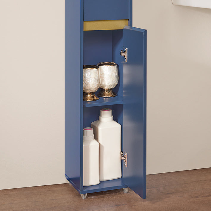 Badezimmer Hochschrank Blau