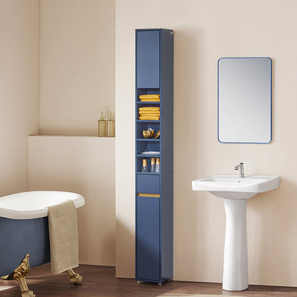 Badezimmer Hochschrank Blau