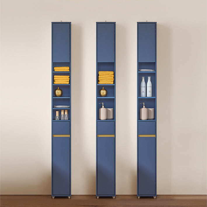 Badezimmer Hochschrank Blau