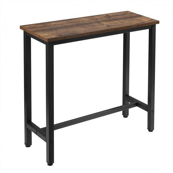 Bartisch aus Metall, Tischplatte aus MDF, 100x40x100 cm holz vintage - Palo24