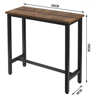 Bartisch aus Metall, Tischplatte aus MDF, 100x40x100 cm holz vintage - Palo24