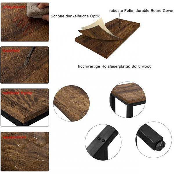 Bartisch aus Metall, Tischplatte aus MDF, 100x40x100 cm holz vintage - Palo24