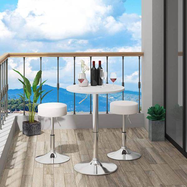 Bartisch höhenverstellbar 68-88 cm Partytisch Weiss - Palo24