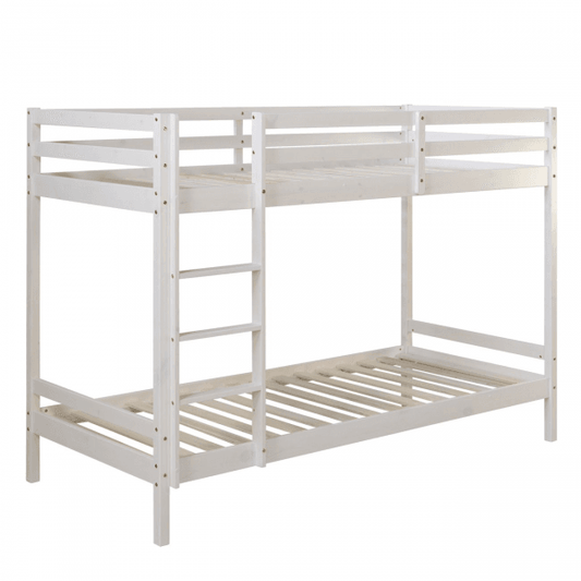 Kinderbett Etagenbett Kinder Hochbett Jugendbett mit Leiter, 90 x 200 cm weiss - Palo24