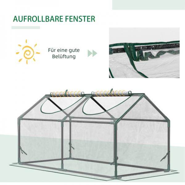 Foliegewächshaus mit Fenster PVC Treibhaus Tomatenhaus Frühbeet 120 x 60 x 60 cm Transparent - Palo24