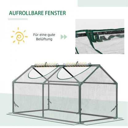 Foliegewächshaus mit Fenster PVC Treibhaus Tomatenhaus Frühbeet 120 x 60 x 60 cm Transparent - Palo24