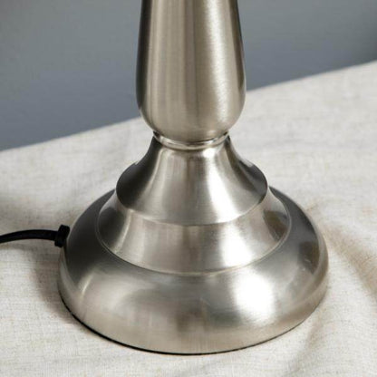 3-teiliges Lampenset im Vintage-Design, 2 Tischleuchten, 1 Stehleuchte Silber + Weiss - Palo24