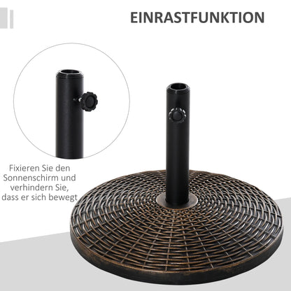 Sonnenschirmständer Schirmhalter 25 kg Rattanoptik Antik Bronze
