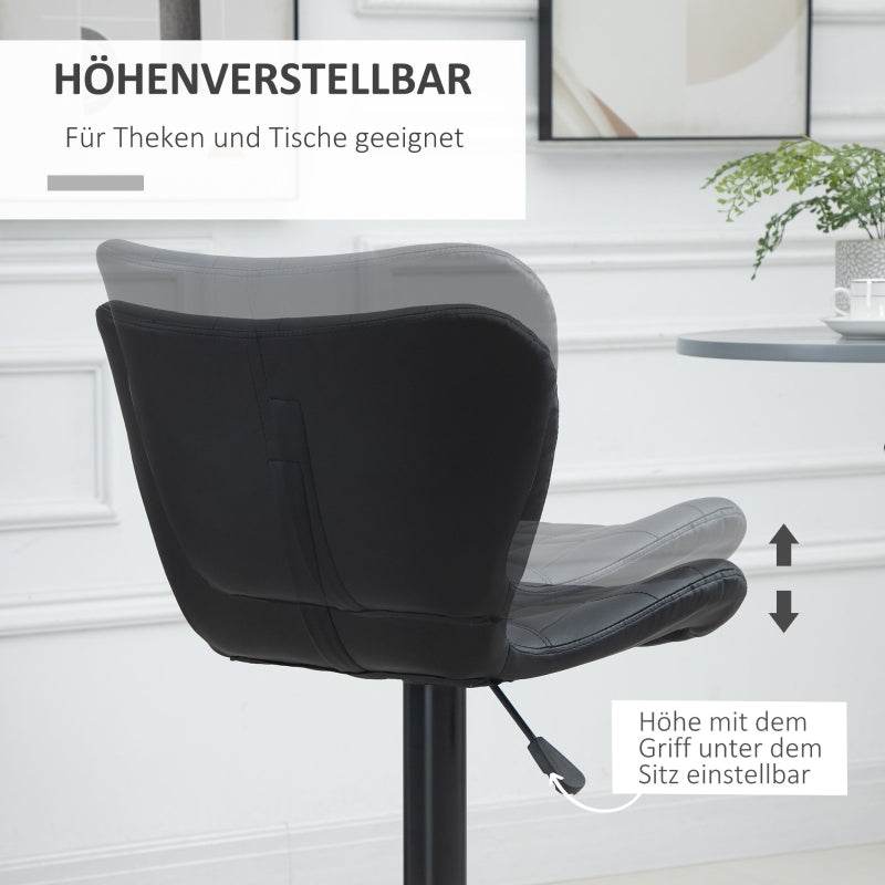 2-er-Set Barhocker Retrodesign Schwarz - Palo24