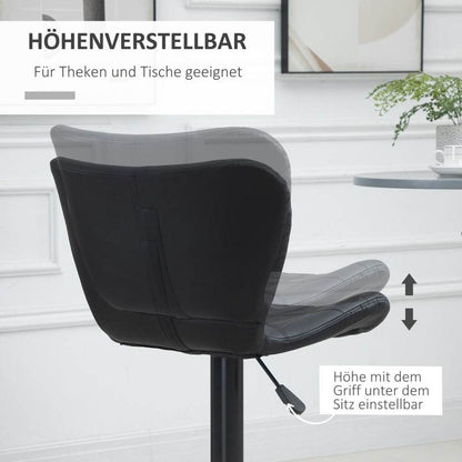 2-er-Set Barhocker Retrodesign Schwarz - Palo24
