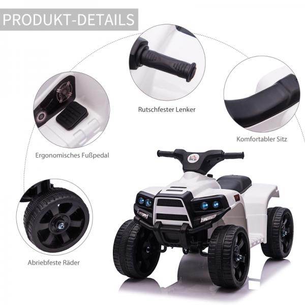 Mini Elektro-Quad Kinder Elektro ATV Kinderwagen Elektromotorrad Schwarz+Weiss - Palo24