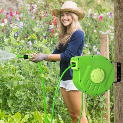 Schlauchtrommel 10+1m Schlauchaufroller Automatik schwenkbar Druckluft 180° schenkbar Druckluftschlauch - Palo24