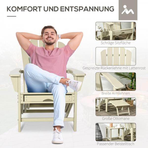 Liegestuhl-Set mit Fußhocker und Beistelltisch, klappbar Braun - Palo24