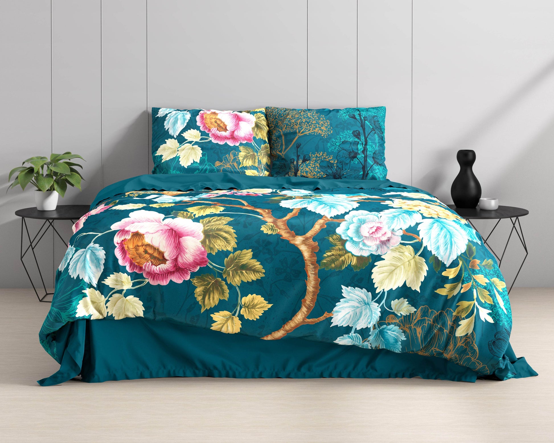Bettbezug Chanda blau 200 x 220 cm - Palo24