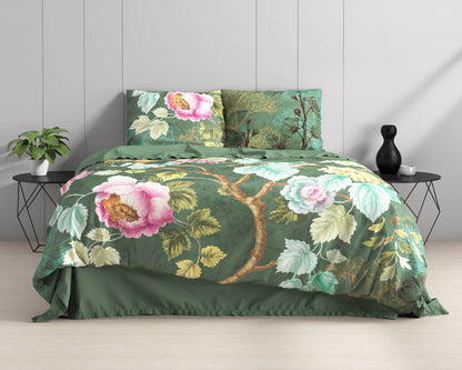 Bettbezug Chanda Olive Grün 200 x 220 cm - Palo24