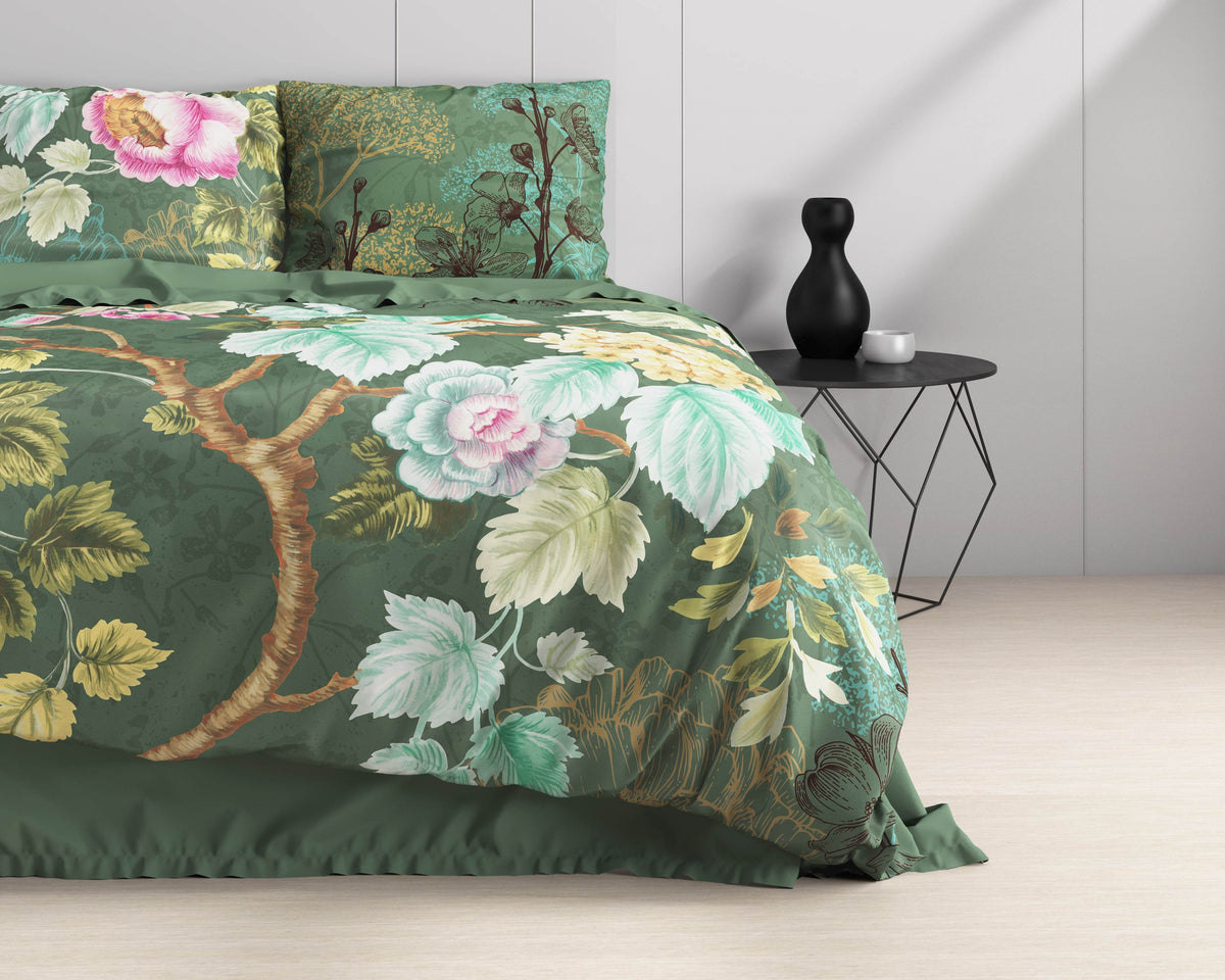 Bettbezug Chanda Olive Grün 200 x 220 cm - Palo24