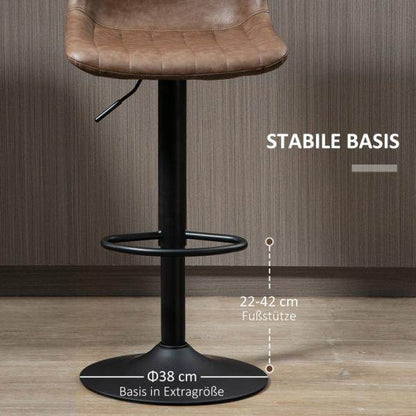 Barhocker 2er-Set im Retrodesign höhenverstellbar Braun - Palo24