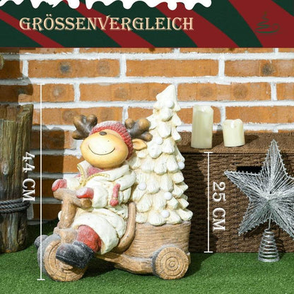 LED Weihnachtsdeko, Rentier mit Weihnachtsbaum 44cm - Palo24