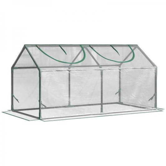 Foliegewächshaus mit Fenster PVC Treibhaus Tomatenhaus Frühbeet 120 x 60 x 60 cm Transparent - Palo24