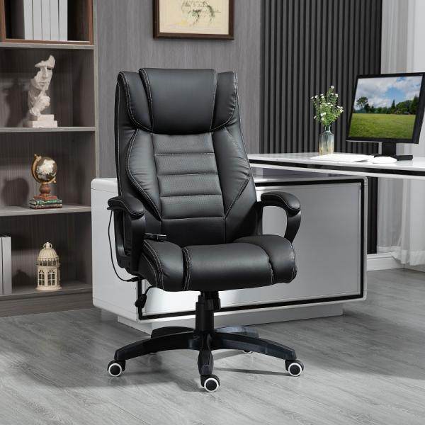 Massagebürostuhl Gamingstuhl 6 Vibrationspunkte schwarz - Palo24