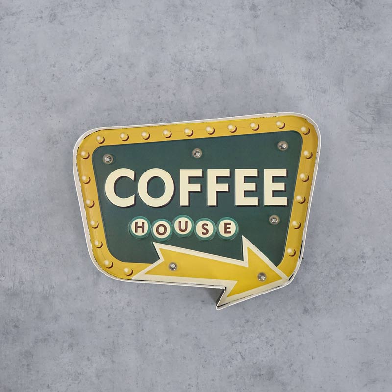 3D Retro Leuchtschild COFFEE HOUSE - Palo24