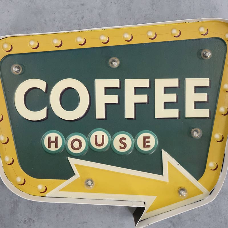 3D Retro Leuchtschild COFFEE HOUSE - Palo24
