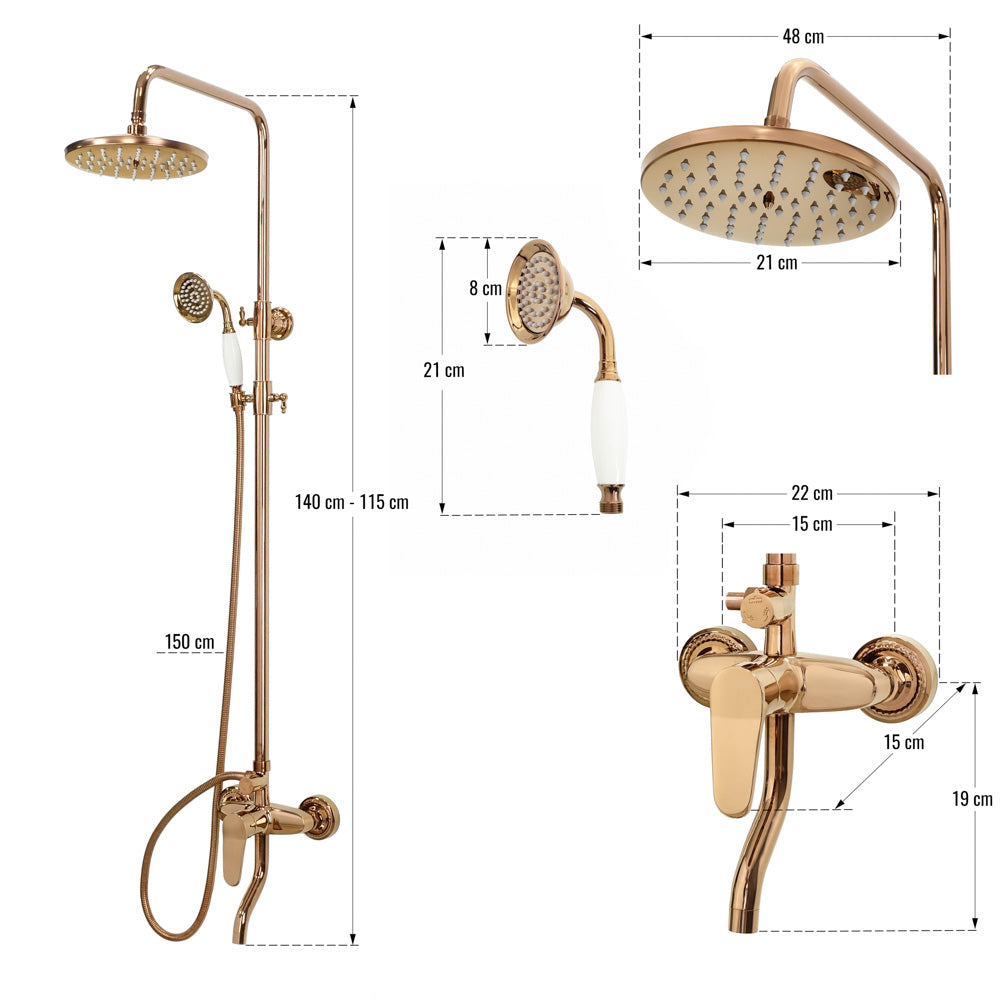 Antiker Bronze-Brausemischer DRAGOR - Palo24