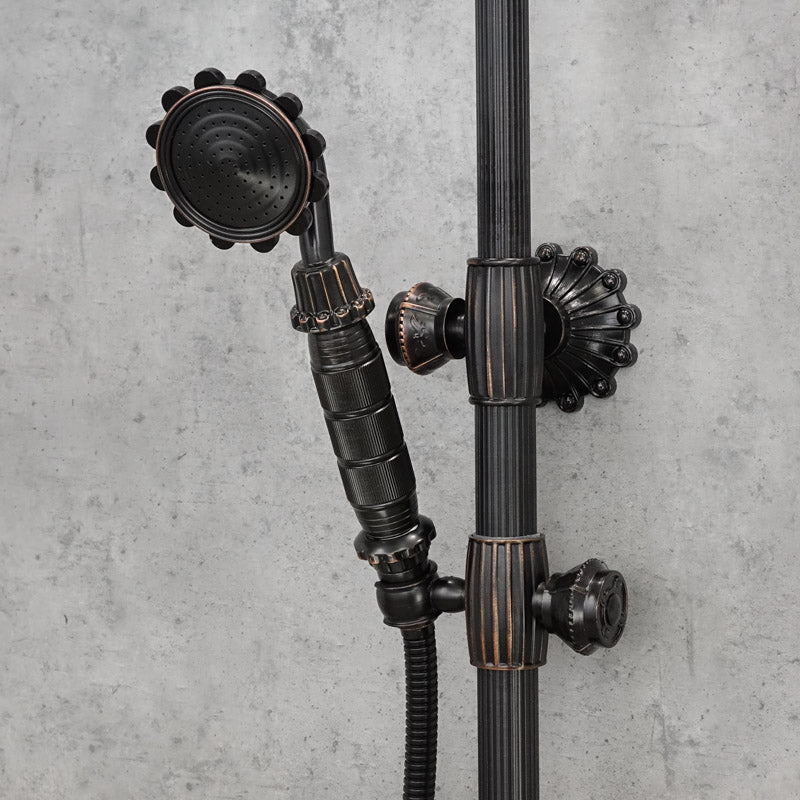 Antiker Messing-Duschhahn BLUME Schwarz - Palo24