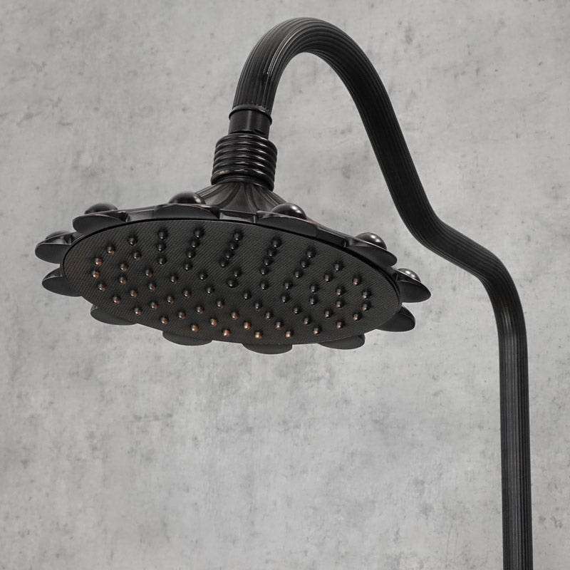 Antiker Messing-Duschhahn BLUME Schwarz - Palo24