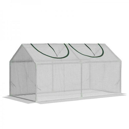 Foliengewächshaus mit Fenster PE Treibhaus Tomatenhaus Frühbeet 120 x 60 x 60 cm Weiss - Palo24