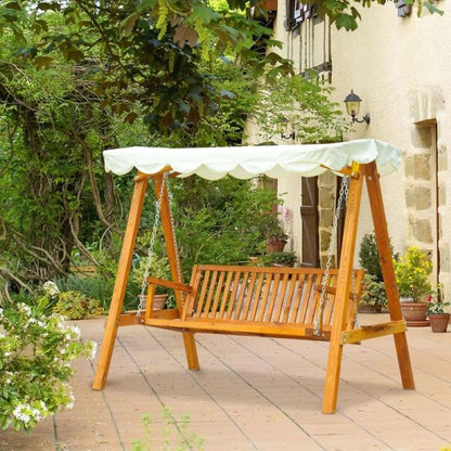 Hollywoodschaukel Gartenschaukel 3-Sitzer Lärche weiss - Palo24