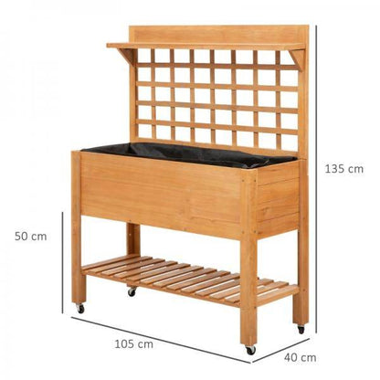 Hochbeet Pflanztisch Blumentisch Arbeitstisch Gärtnertisch Holzpflanztisch Tanne, Braun - Palo24