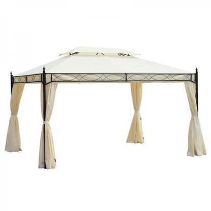 Luxus Pavillon Gartenpavillon Partyzelt Festzelt Gartenzelt Pagode 3x4 m Creme - Palo24