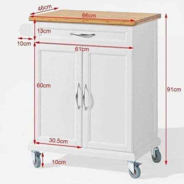 Küchenwagen Küchenschrank Servierwagen Weiss