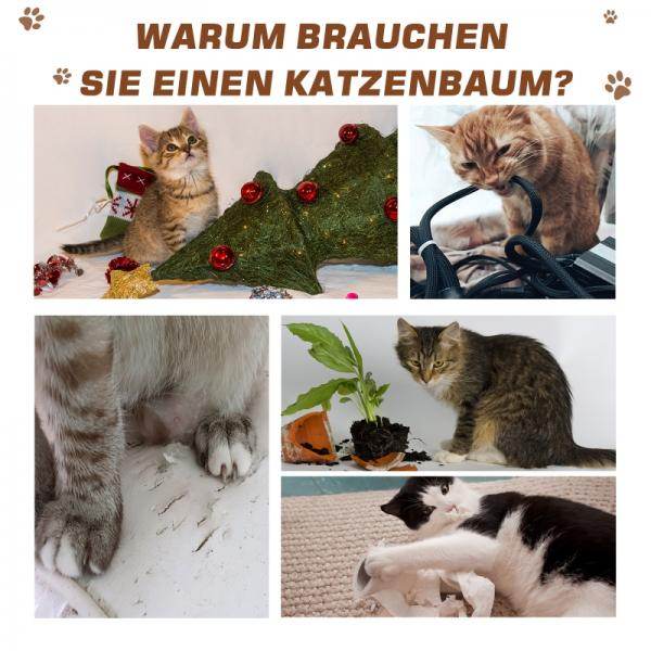Katzenbaum Kratzbaum mit Mehrstöckigem Aktivitätszentrum Jute Grau - Palo24